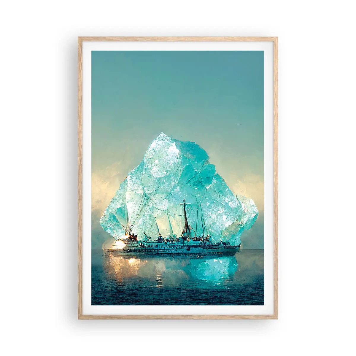 Affiche dans un chêne clair - Poster - Diamant arctique - 70x100 cm