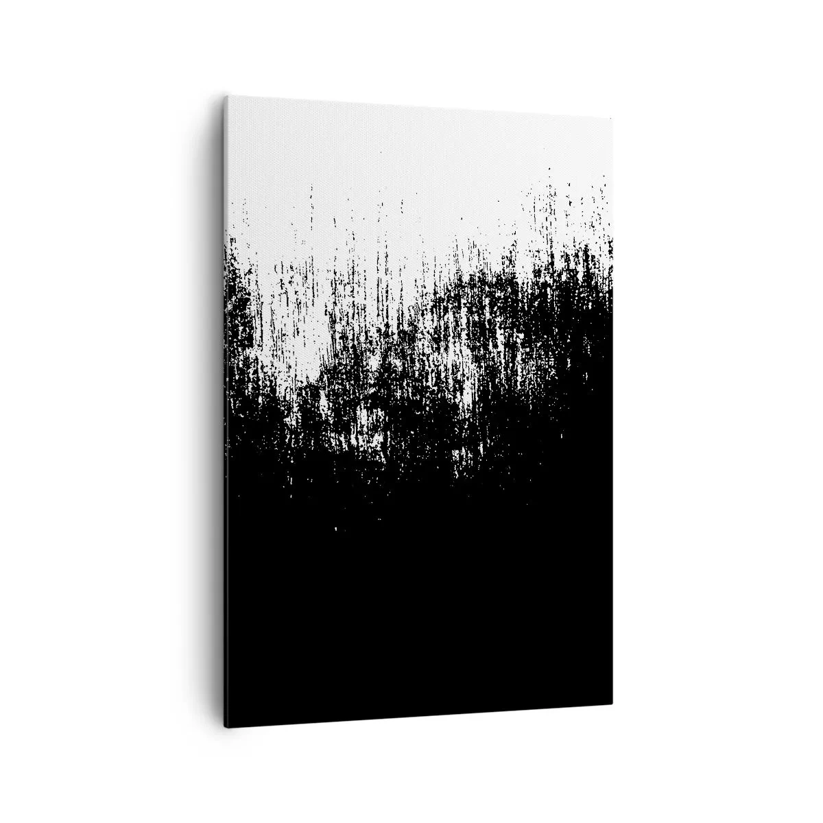 Impression sur toile - Image sur toile - Abstraction minimaliste en noir et blanc - 70x100cm - Et le gagnant est ... - Décoration murale moderne pour le salon et la chambre ARTTOR