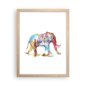 Affiche dans un chêne clair - Poster - Inde - l'aura de l'amour - 30x40 cm