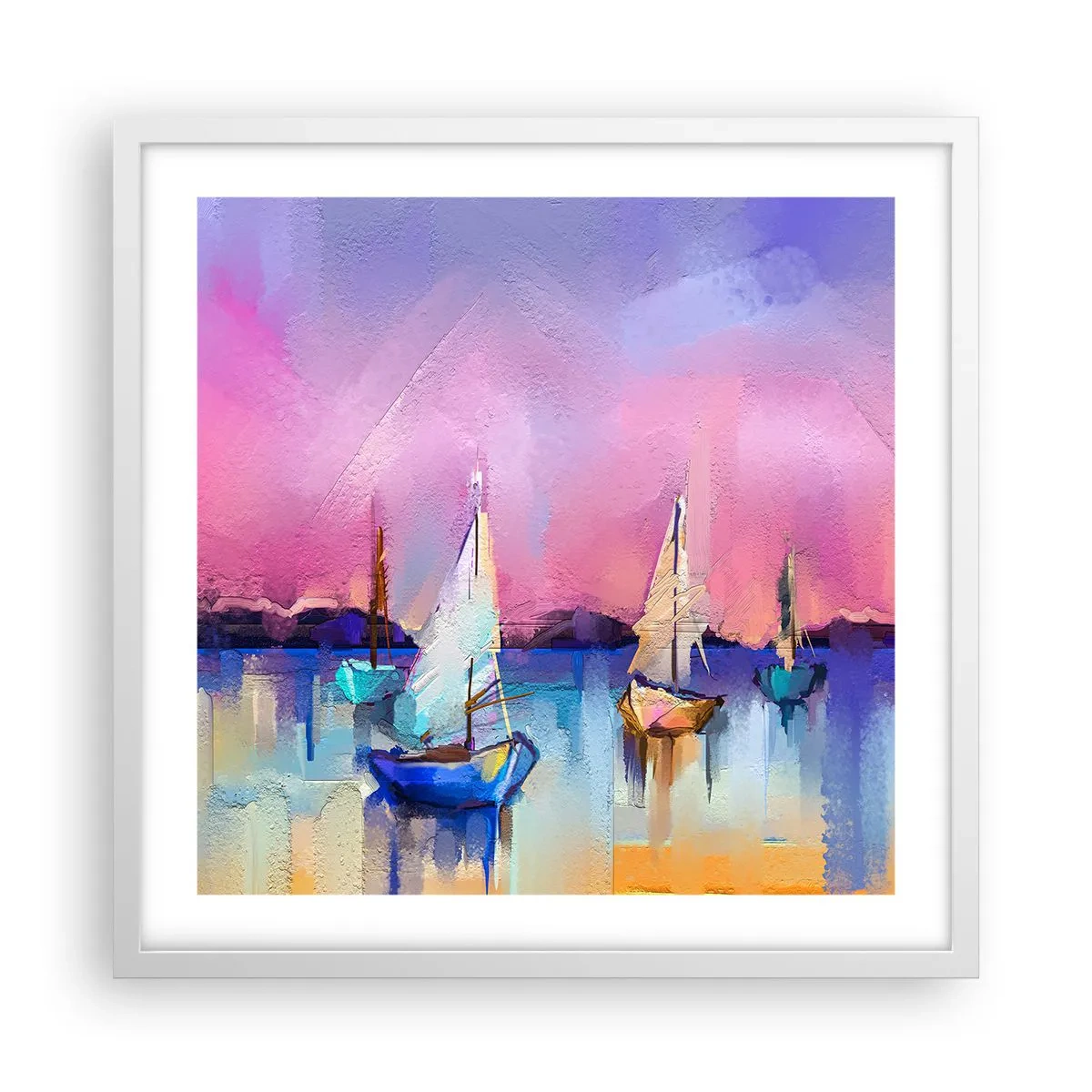 Affiche dans un cadre blanc - Poster - Direction: les eaux larges - 50x50 cm