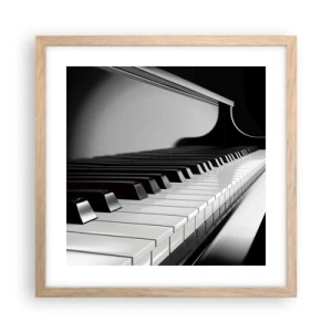 Affiche dans un chêne clair - Poster - Harmonie des formes et des couleurs - 40x40 cm