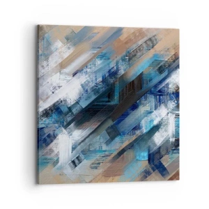 Impression sur toile - Image sur toile - Diagonale de bleus - 70x70 cm