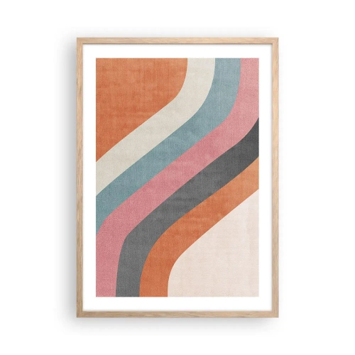 Affiche dans un chêne clair - Poster - Composition diagonale – mouvement - 50x70 cm