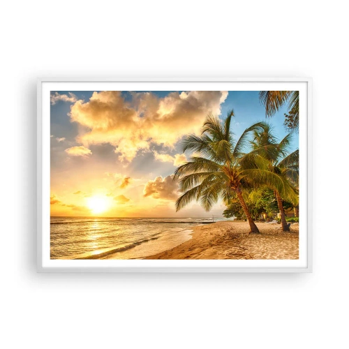 Affiche dans un cadre blanc - Poster - Été éternel, toujours des vacances - 100x70 cm
