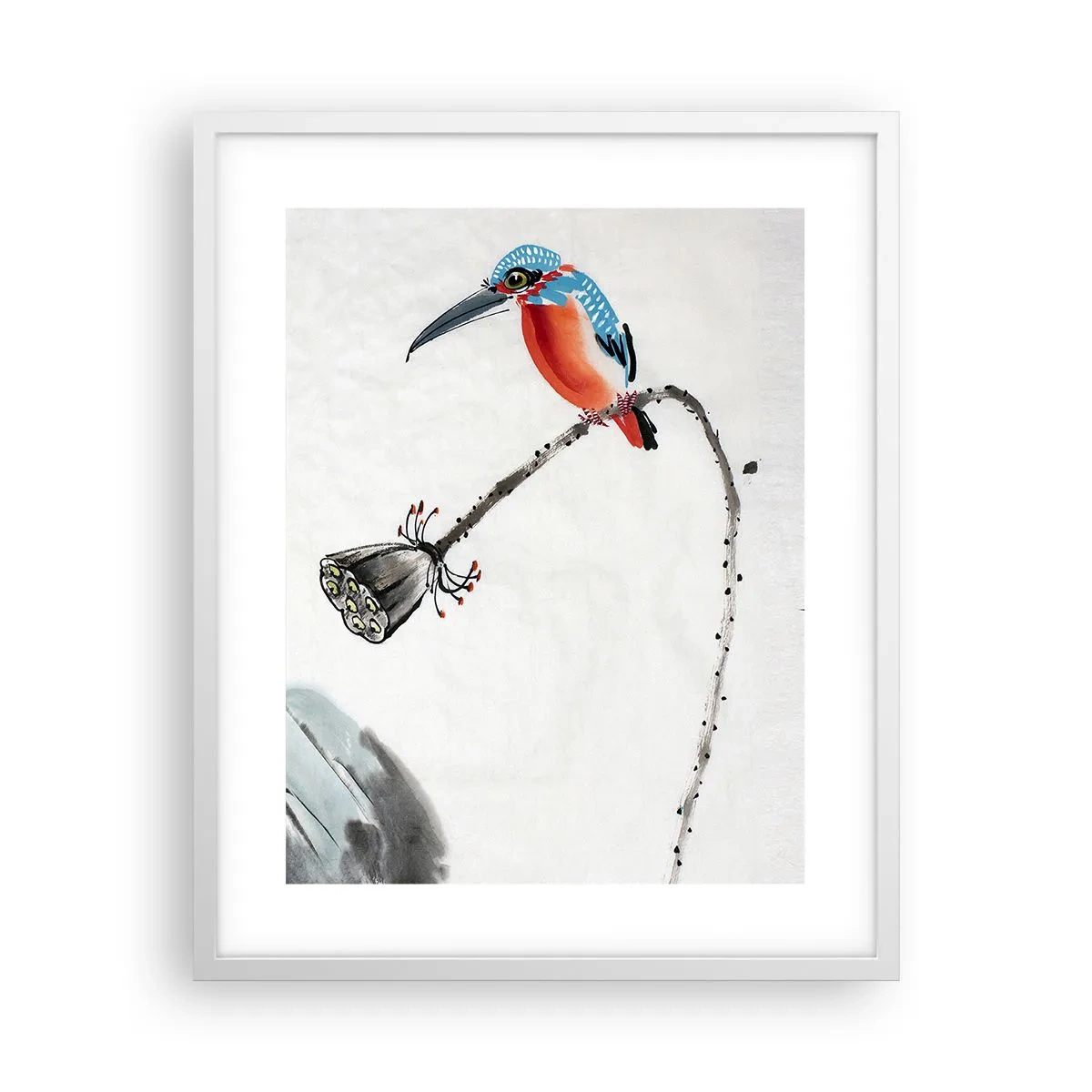 Affiche dans un cadre blanc - Poster - La vie du champ - 40x50 cm