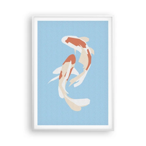 Affiche dans un cadre blanc - Poster - Natation synchronisée spontanée - 70x100 cm