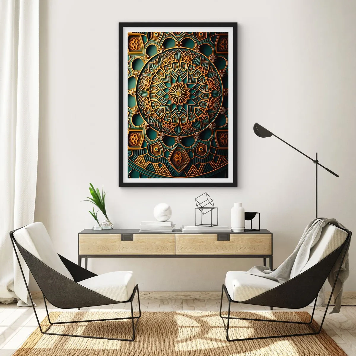 Affiche dans un cadre noir - Poster - Dans une ambiance arabe - 61x91 cm