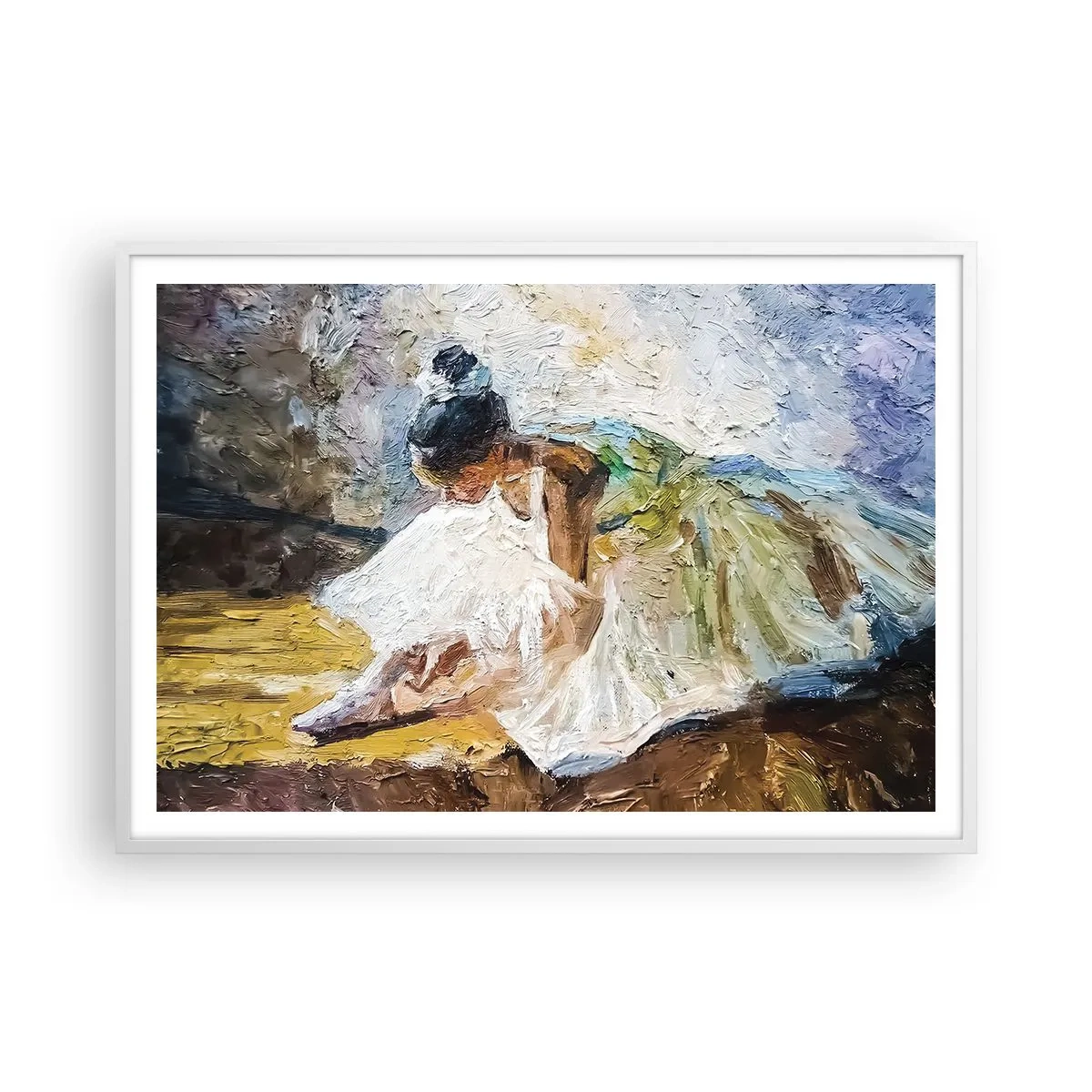 Affiche dans un cadre blanc - Poster - D'après un tableau de Degas - 100x70 cm