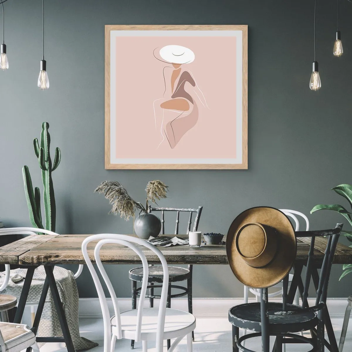 Affiche dans un chêne clair - Poster - Être une dame - 40x40 cm