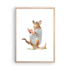 Affiche dans un chêne clair - Poster - Lis-moi maman - 50x70 cm