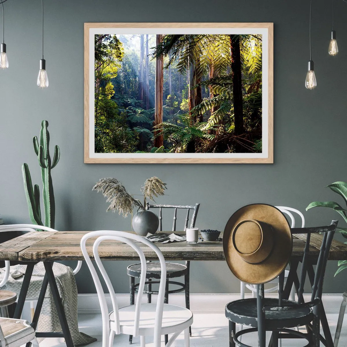 Affiche dans un chêne clair - Poster - Fable de la forêt - 40x30 cm