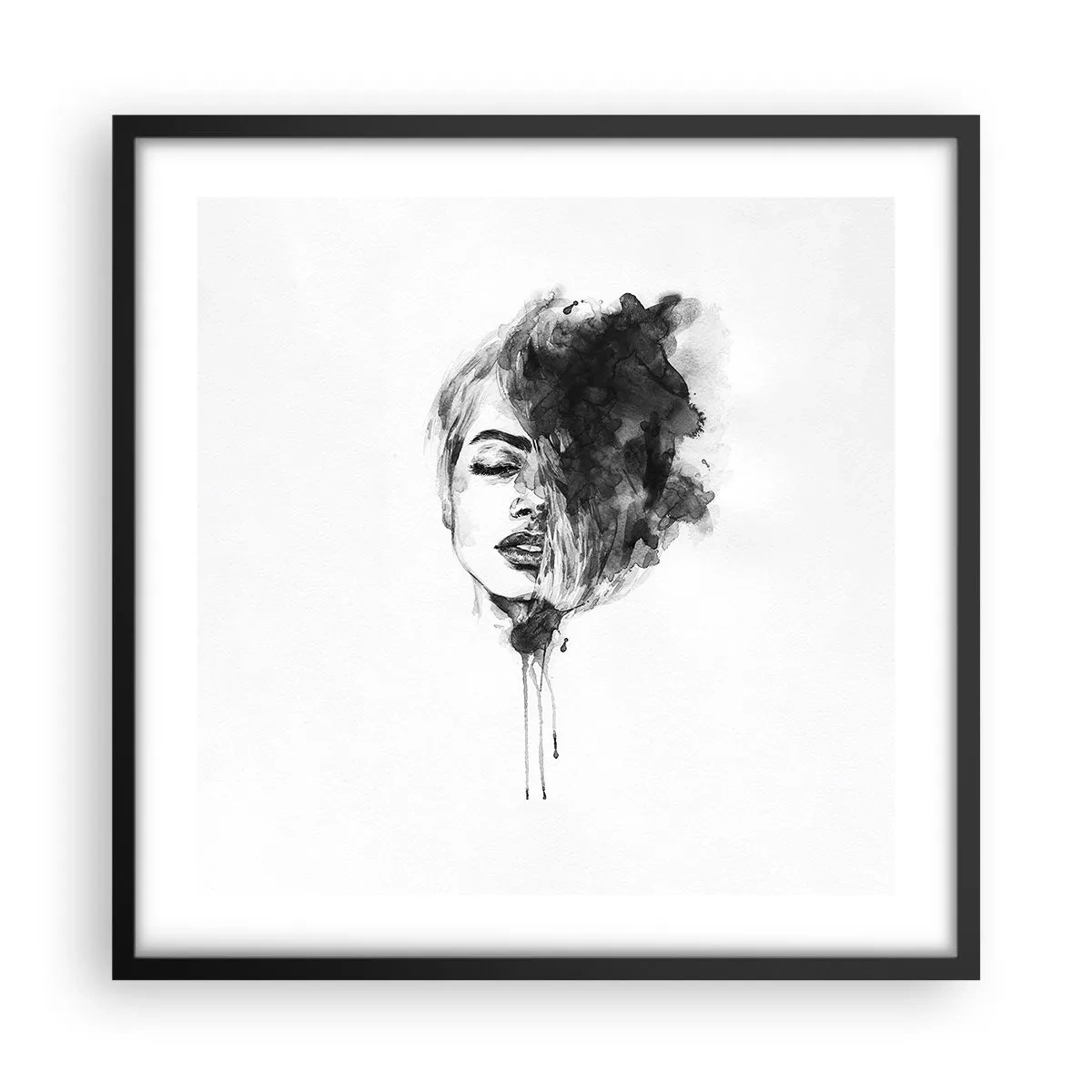 Affiche dans un cadre noir - Poster - De quoi rêve la fille - 50x50 cm