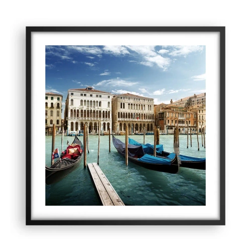 Affiche dans un cadre noir - Poster - Palace bleu ciel - 50x50 cm