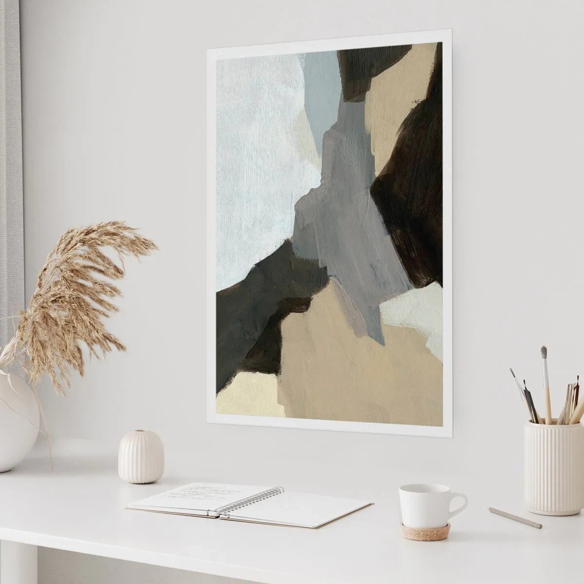 Affiche - Poster - Abstraction : le carrefour du gris - 70x100 cm