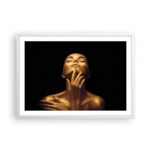 Affiche dans un cadre blanc - Poster - Comme de la soie dorée - 70x50 cm