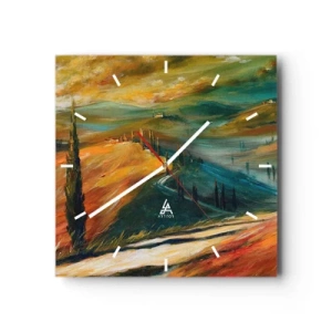 Horloge murale - Pendule murale - paysage toscan - 40x40 cm