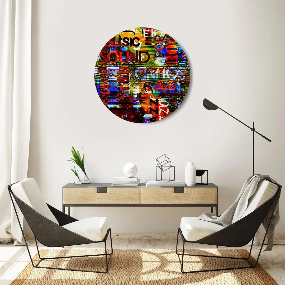 Horloge murale - Pendule murale - Toutes les nuances du son - 30x30 cm