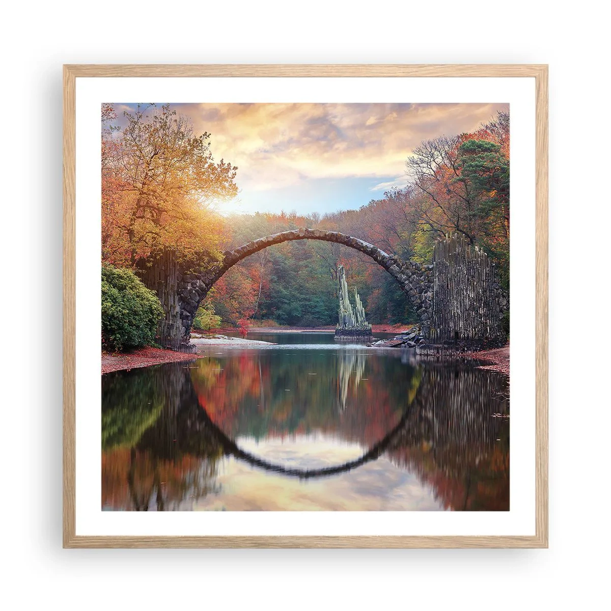 Affiche dans un chêne clair - Poster - De l'autre cote du miroir - 60x60 cm