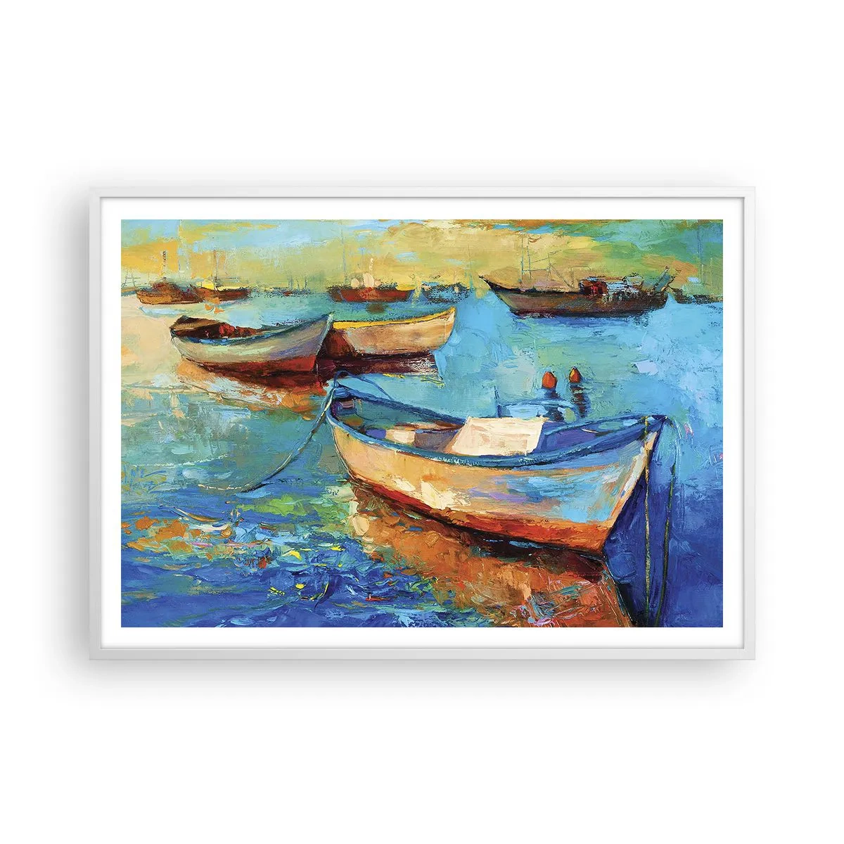 Affiche dans un cadre blanc - Poster - Dans la baie du sud - 100x70 cm