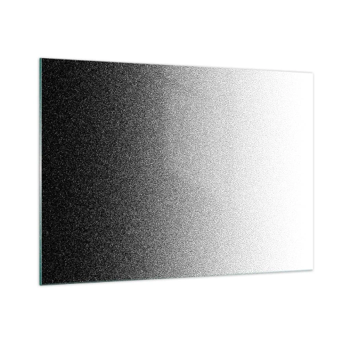 Impression sur verre - Image sur verre - Dégradé noir et blanc avec effets granuleux et lumineux - 100x70cm - Du coté de la lumière - Décoration murale moderne pour le salon et la chambre ARTTOR