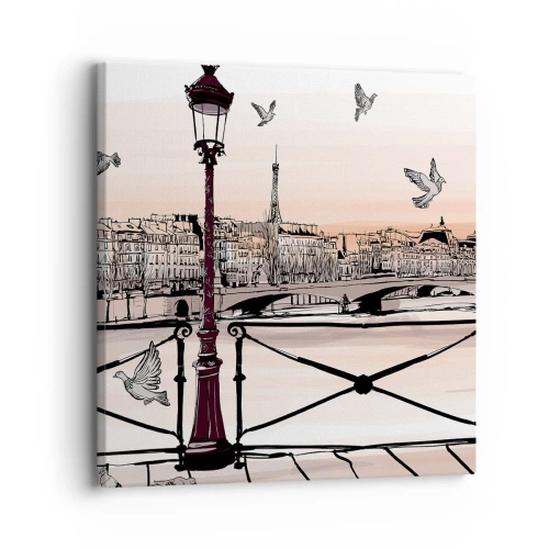 Impression sur toile - Image sur toile - Sur les toits de Paris - 30x30 cm