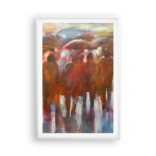 Affiche dans un cadre blanc - Poster - Identiques sous la pluie et dans le brouillard - 61x91 cm