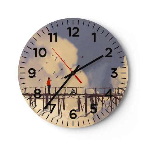 Horloge murale - Pendule murale - Bleu nostalgie - 30x30 cm