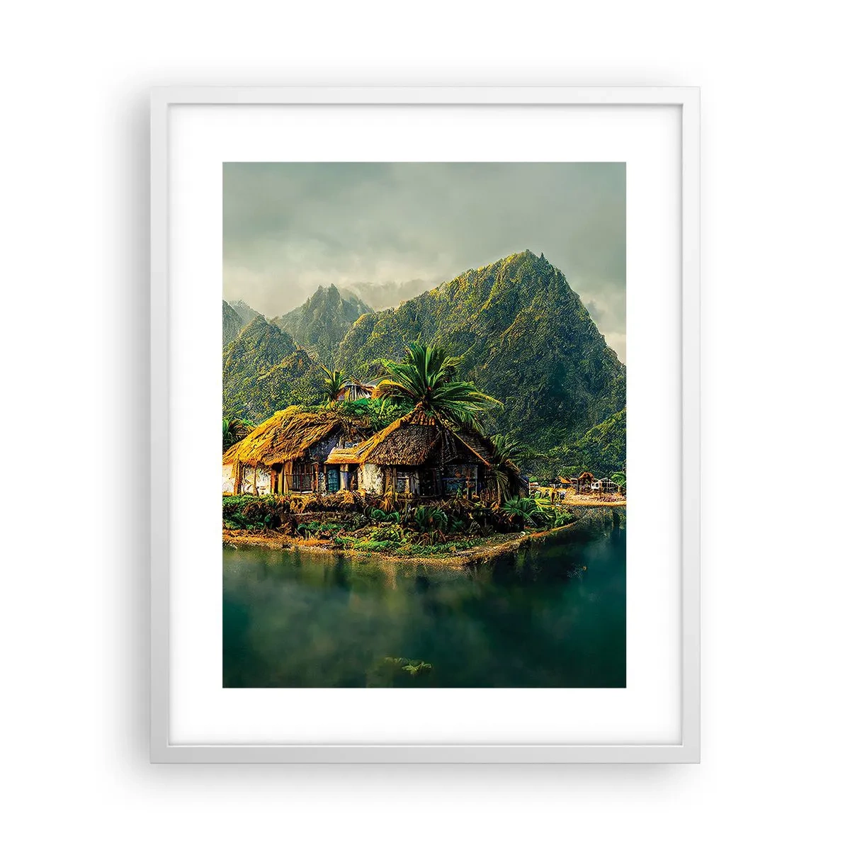 Affiche dans un cadre blanc - Poster - Paradis tropical - 40x50 cm