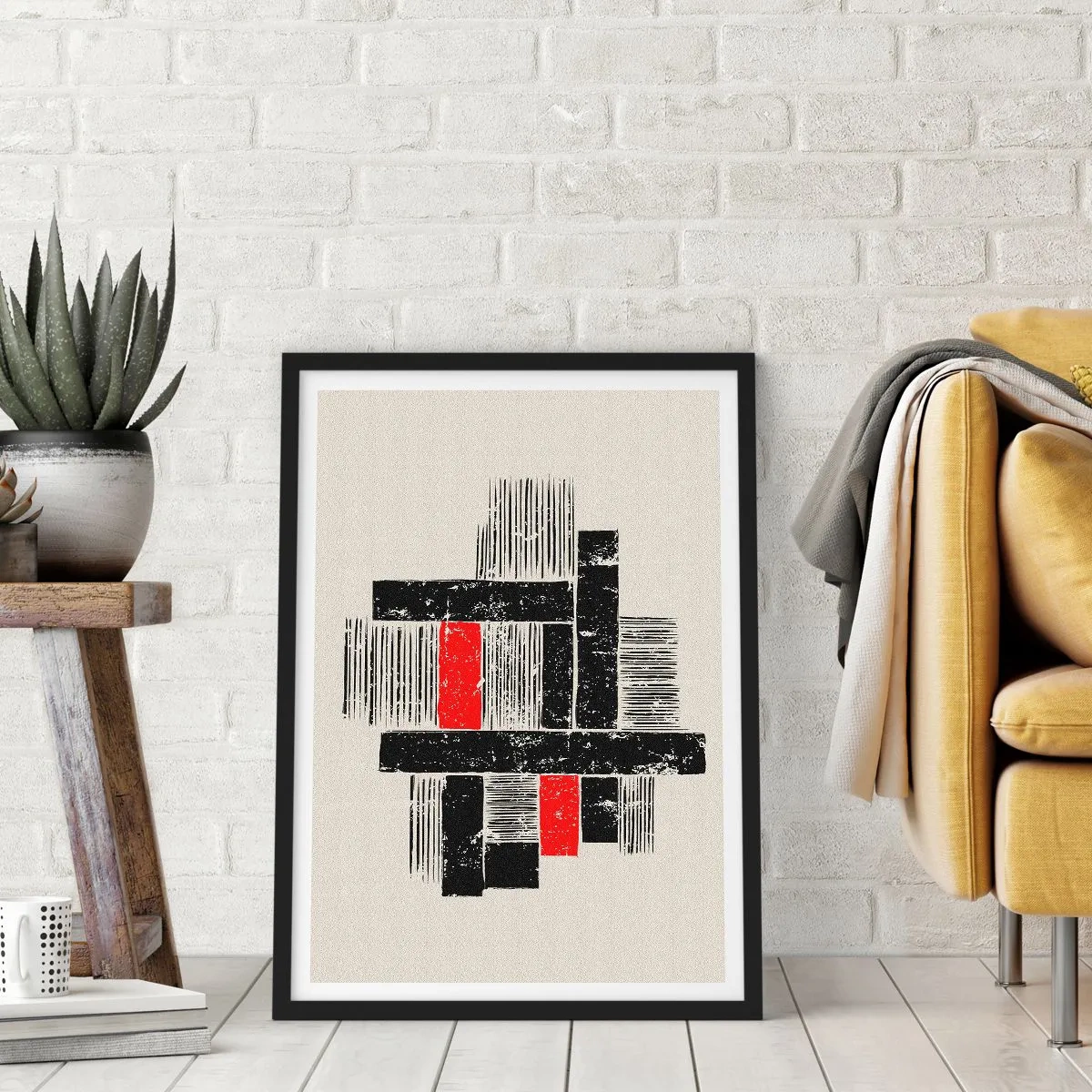 Affiche dans un cadre noir - Poster - En rouge et noir - 61x91 cm