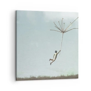 Impression sur toile - Image sur toile - Cerfs-volants, pissenlits, vent - 60x60 cm
