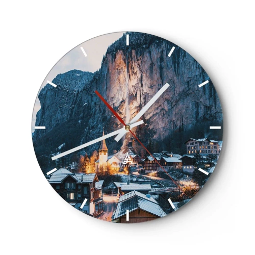 Horloge murale - Pendule murale - Esprit brillant de l'hiver - 40x40 cm