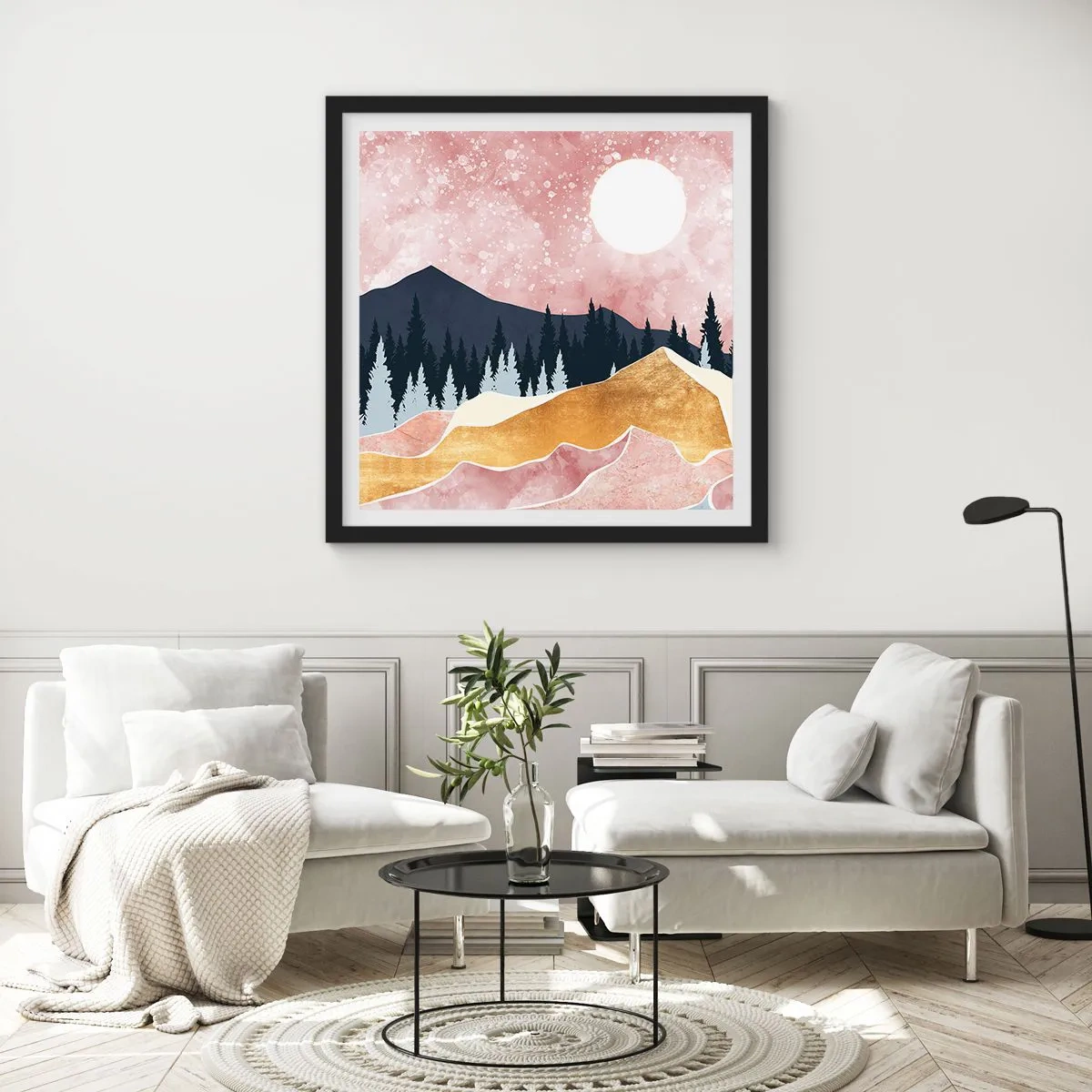 Affiche dans un cadre noir - Poster - Gardien de la nuit - 30x30 cm