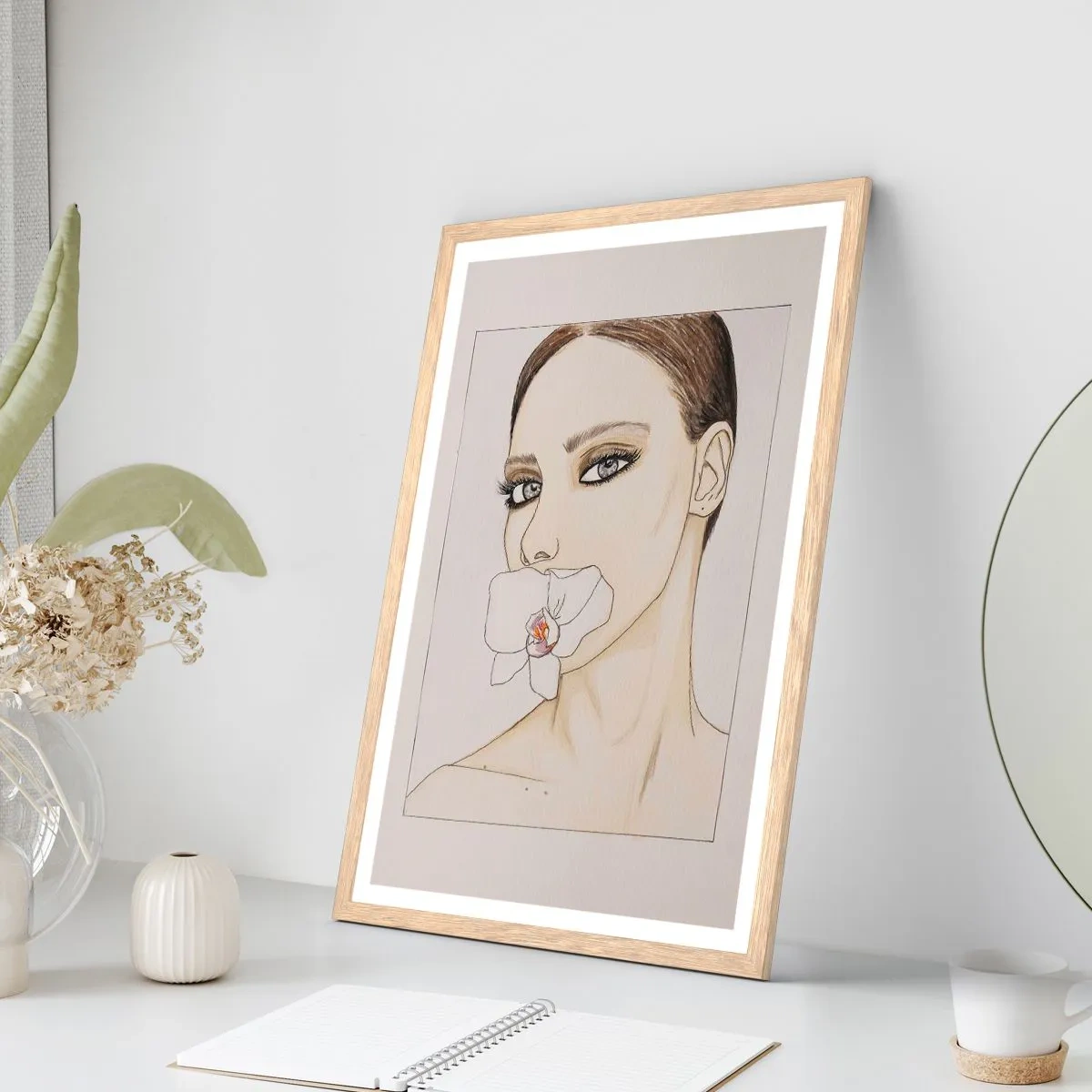 Affiche dans un chêne clair - Poster - Symbole de l'élégance et de la beauté - 70x100 cm