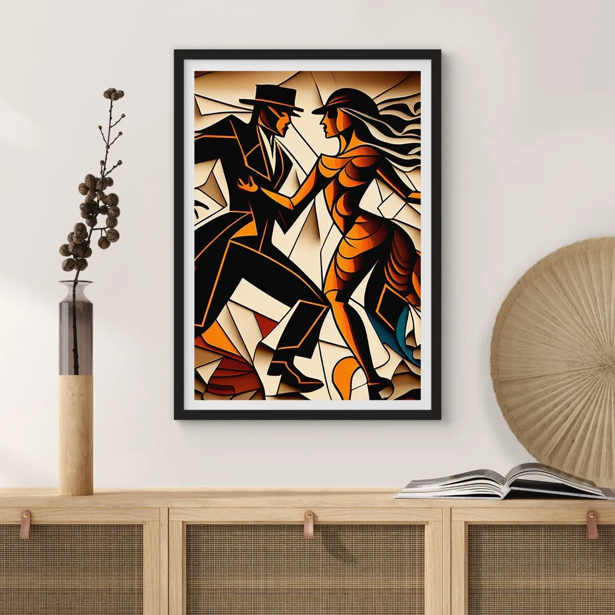 Affiche dans un cadre noir - Poster - Danse de passion et de volupté - 70x100 cm