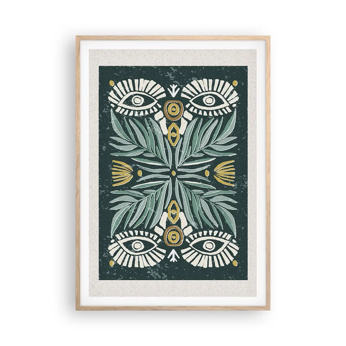 Affiche dans un chêne clair - Poster - Comme une découpe folklorique - 70x100 cm