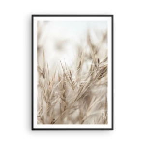 Affiche dans un cadre noir - Poster - Prairie et vent - 70x100 cm