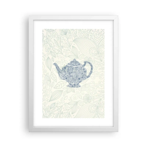 Affiche dans un cadre blanc - Poster - Le charme du thé - 30x40 cm