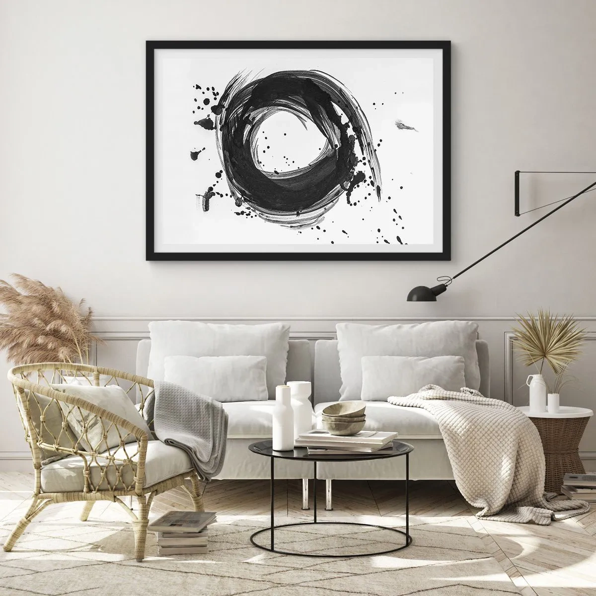 Affiche dans un cadre noir - Poster - Le tourbillon de la création - 50x40 cm