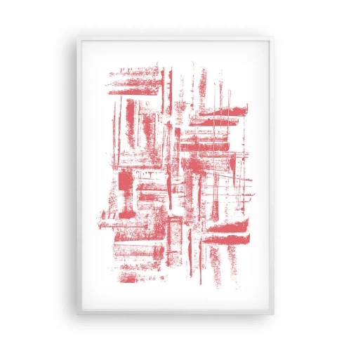 Affiche dans un cadre blanc - Poster - La ville rouge - 70x100 cm