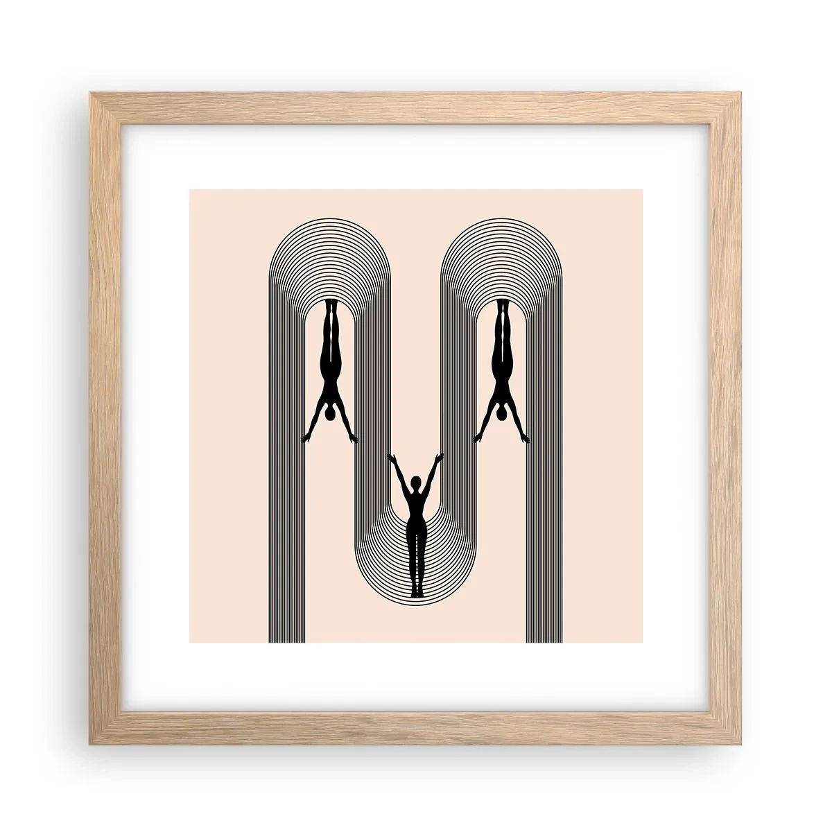 Affiche dans un chêne clair - Poster - Les jambes en l’air - 30x30 cm