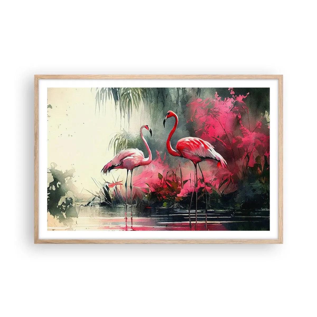 Affiche dans un chêne clair - Poster - Une leçon de grâce naturelle - 91x61 cm