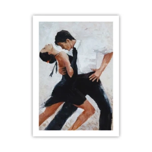 Affiche - Poster - Un couple dansant dans une pose dynamique - 50x70cm - Tango de mes rêves et pensées - Décoration murale moderne pour le salon et la chambre ARTTOR