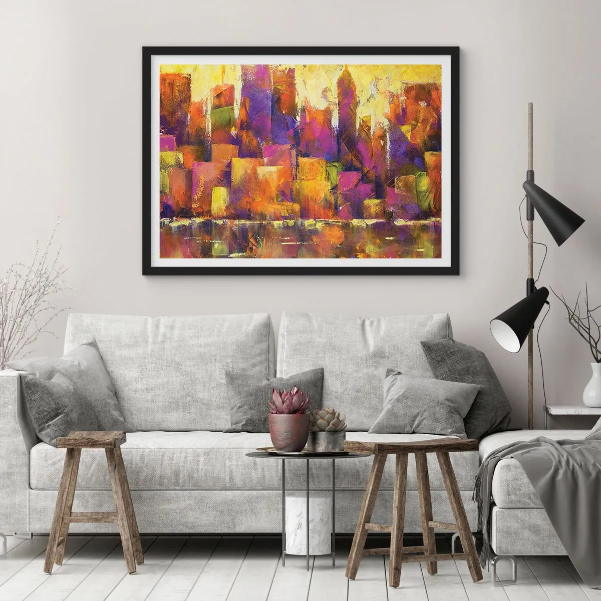 Affiche dans un cadre noir - Poster - Composition métropolitaine - 40x30 cm