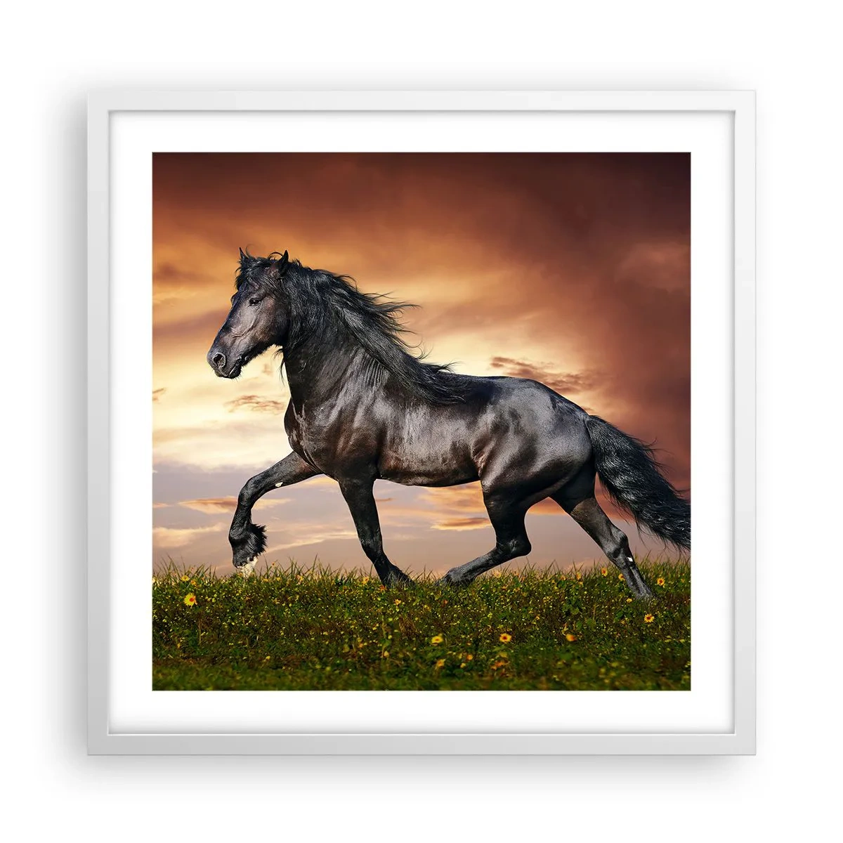 Affiche dans un cadre blanc - Poster - Livres noirs - 50x50 cm