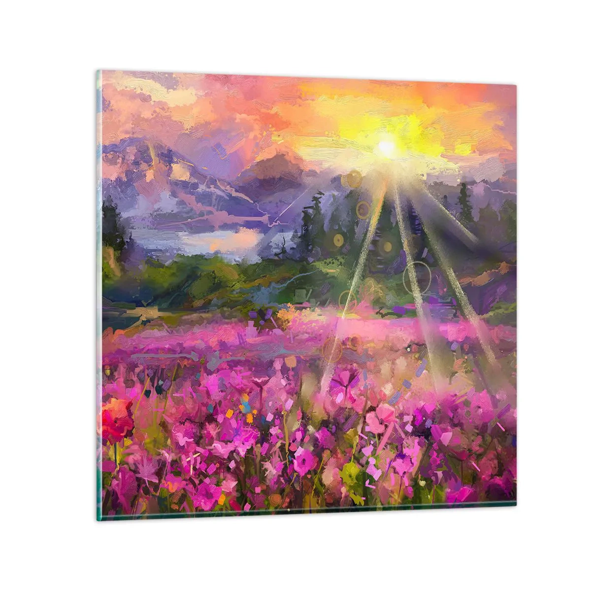 Impression sur verre - Image sur verre - Dans la vallée à l'abri du soleil - 50x50 cm