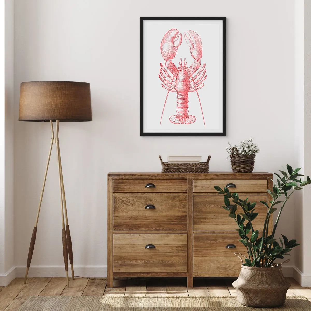 Affiche dans un cadre noir - Poster - Un homard digne d'Homère - 61x91 cm