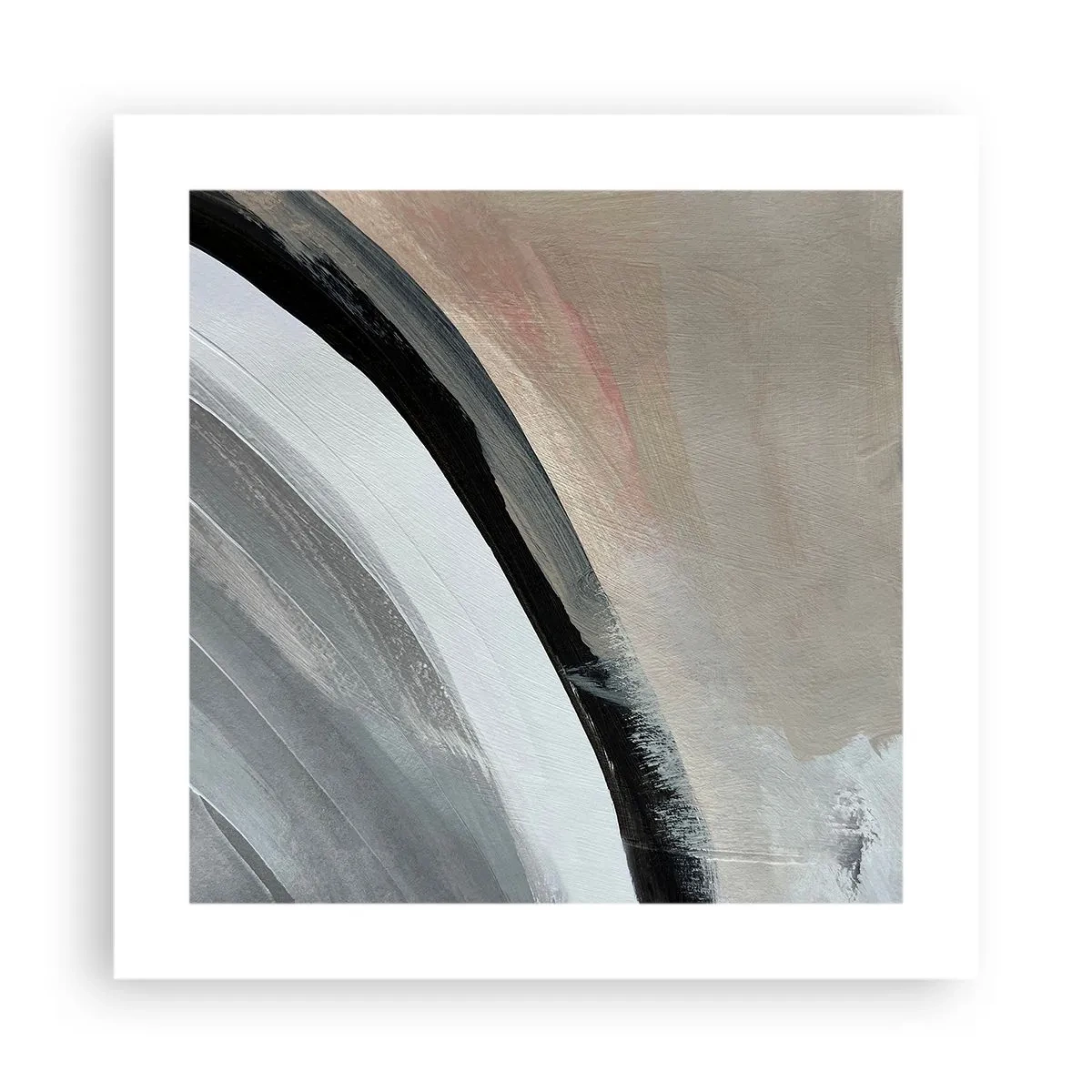 Affiche - Poster - Composition : arc de noir et gris - 40x40 cm