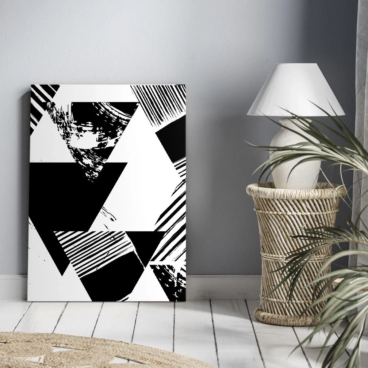 Impression sur toile - Image sur toile - Pluie de triangles - 55x100 cm