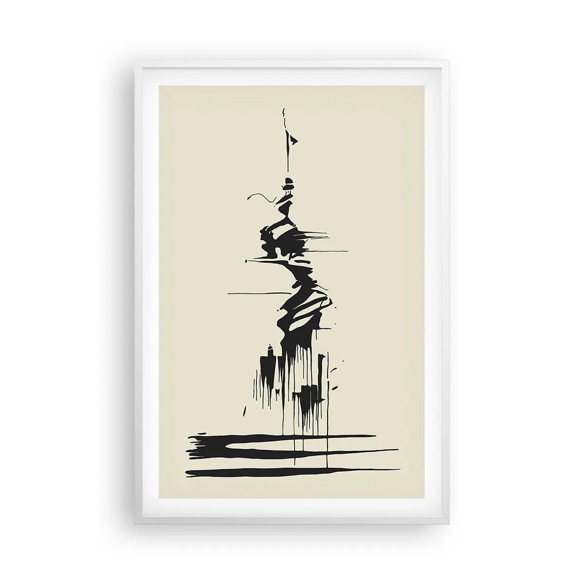 Affiche dans un cadre blanc - Poster - Abstraction hâtive - 61x91 cm