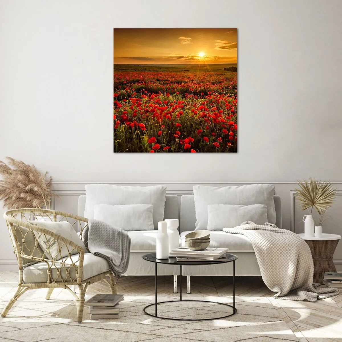 Impression sur verre - Image sur verre - Parmi les vagues des prairies bruissantes, parmi les fleurs du déluge - 40x40 cm